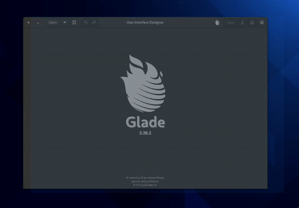Gif of creating a window using Glade
