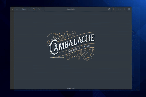 Gif of creating a window using Cambalache